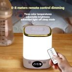 Rechargeable LED Night Light with Digital Clock & Remote – Adjustable Brightness Bedside Lamp